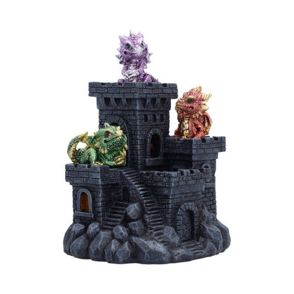 Nemesis Now Dragonlings Keep LED figurine, 18cm tall, detailed dragon figurine with LED lighting features.