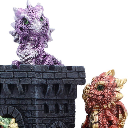 Nemesis Now Dragonlings Keep LED figurine, 18cm tall, detailed dragon figurine with glowing LED eyes and intricate sculpting.