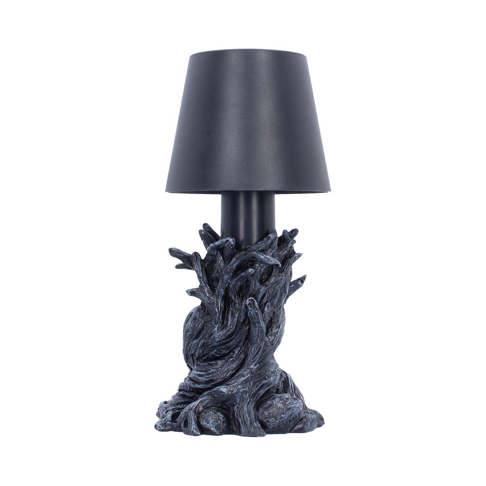 Nemesis Now Nevermore lamp, 25cm tall with a dark, gothic design, featuring intricate details and a spooky aesthetic.