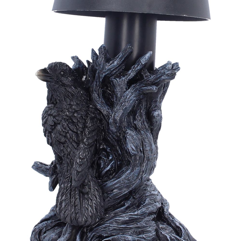 Elegant Nevermore Lamp by Nemesis Now featuring a 25cm tall design with intricate details, perfect for gothic or fantasy decor.