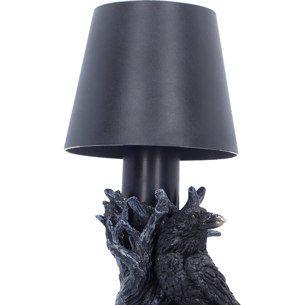 Nemesis Now Nevermore Lamp, 25cm decorative lamp with dark, gothic design featuring intricate details and a haunting aesthetic.