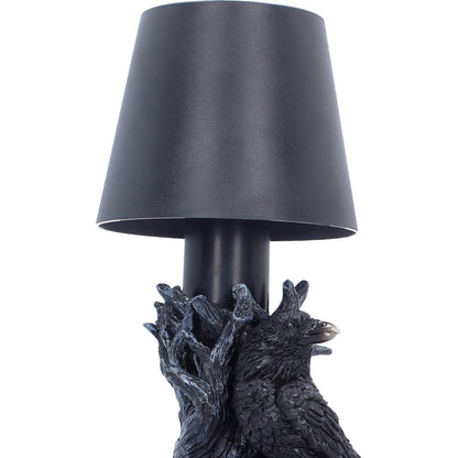 Nemesis Now Nevermore Lamp, 25cm decorative lamp with dark, gothic design featuring intricate details and a haunting aesthetic.