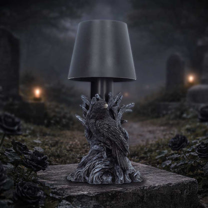 Nemesis Now Nevermore Lamp, 25cm decorative lamp with intricate design, perfect for adding gothic style to any space.