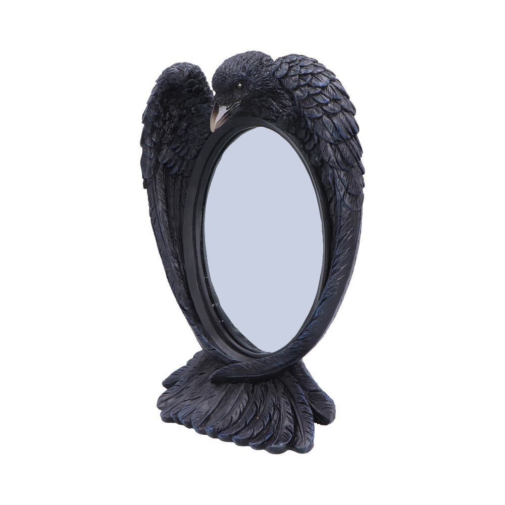 Nemesis Now Nevermore Reflection 30.2cm decorative mirror with a dark, gothic-inspired frame featuring intricate details.