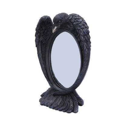 Nemesis Now Nevermore Reflection 30.2cm decorative mirror with a dark, gothic-inspired frame featuring intricate details.