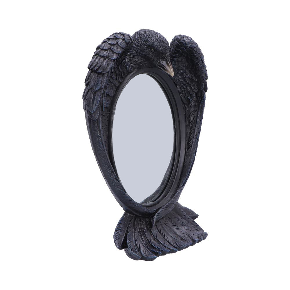 Nemesis Now Nevermore Reflection 30.2cm decorative mirror with intricate gothic design and dark, reflective glass.