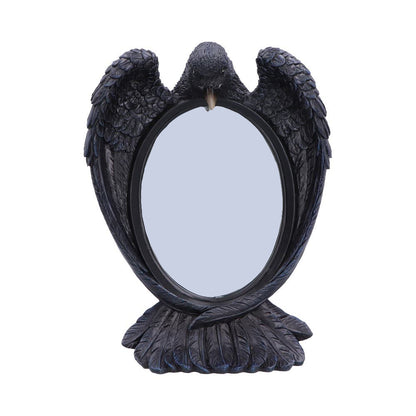 Nemesis Now Nevermore Reflection mirror with detailed black frame, measuring 30.2cm, featuring a dark, artistic design.