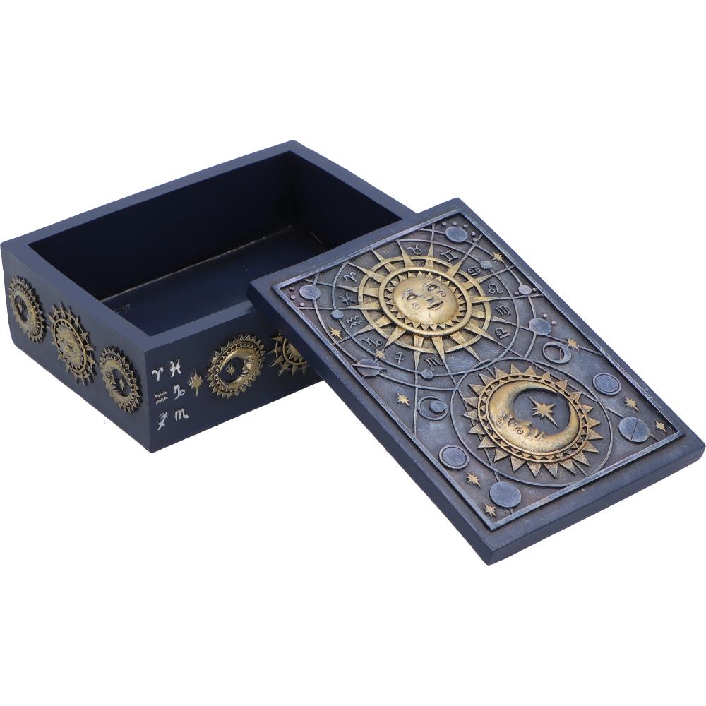 Nemesis Now Celestial Treasure Box 5.8cm, decorative jewelry or keepsake box with celestial design and intricate detailing.