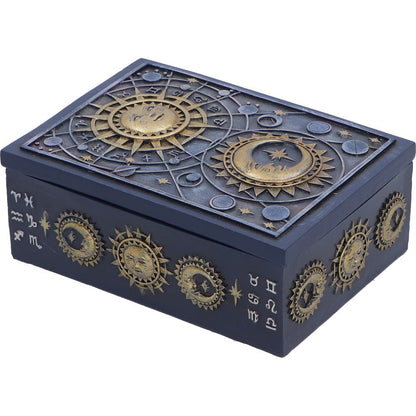 Nemesis Now Celestial Treasure Box, 5.8cm decorative box with celestial design and intricate details on the surface.