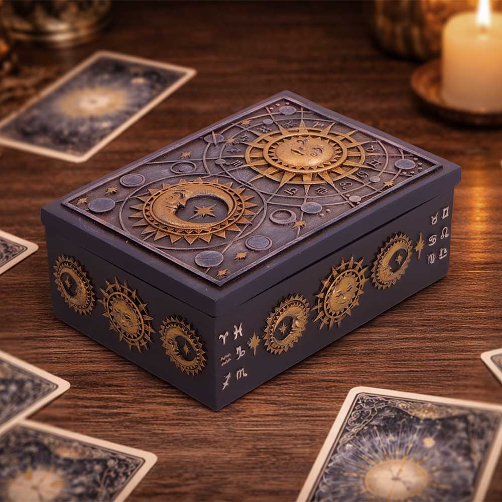 Nemesis Now Celestial Treasure Box, 5.8cm, decorative box with celestial design for storing small keepsakes or jewelry.