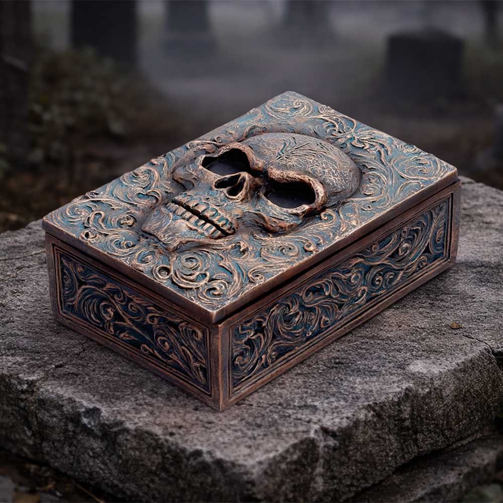 Nemesis Now Treasured Remains Box, 5.6cm decorative box with intricate design for storing small keepsakes or jewelry.