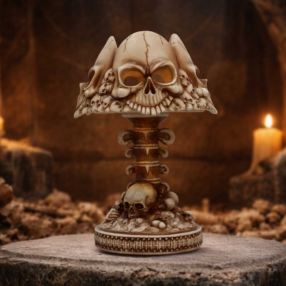 Nemesis Now Last Light Lamp, 22.6cm tall, decorative lamp with intricate design and warm glow, perfect for ambient lighting.