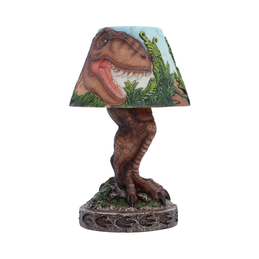 Nemesis Now T-Rex lamp, 23cm tall, featuring a detailed T-Rex dinosaur design with a glowing light inside.