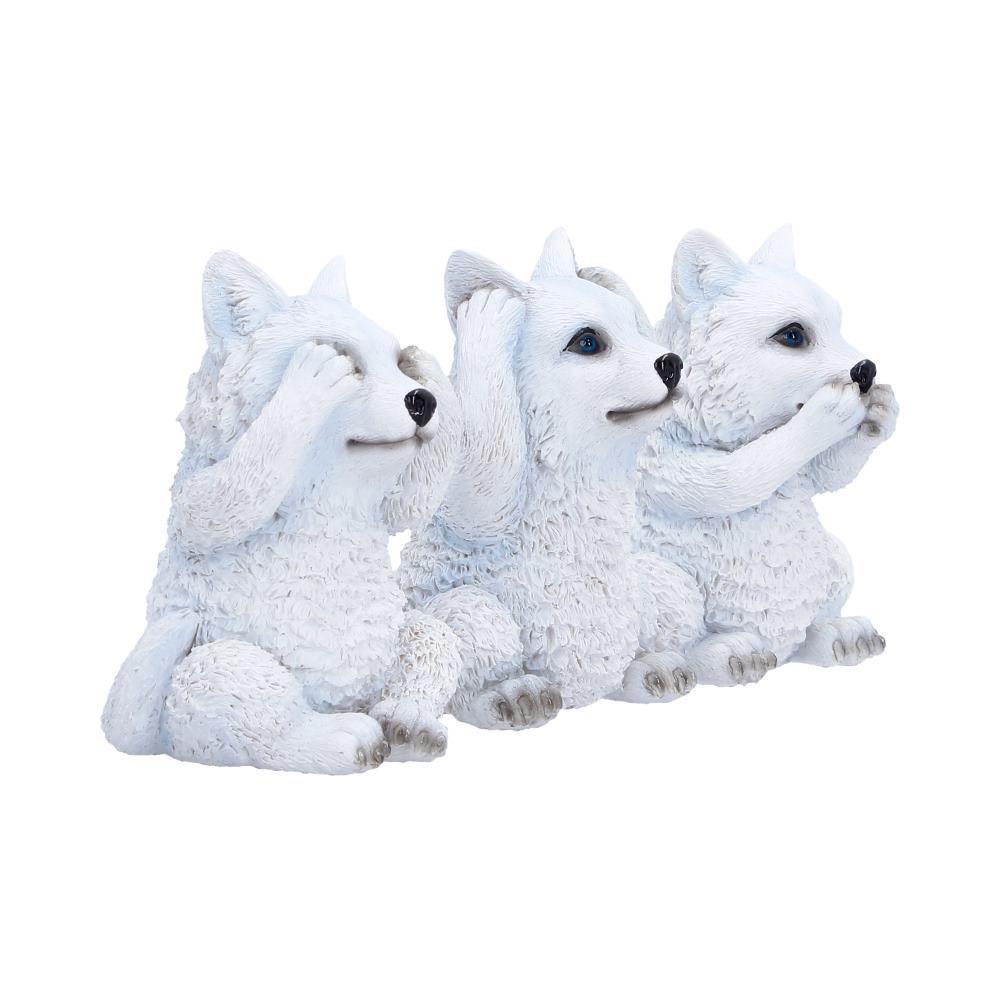 Nemesis Now Three Wise Wolf Pups figurine, 9cm, detailed sculpt of small, wise wolf pups in a natural pose.
