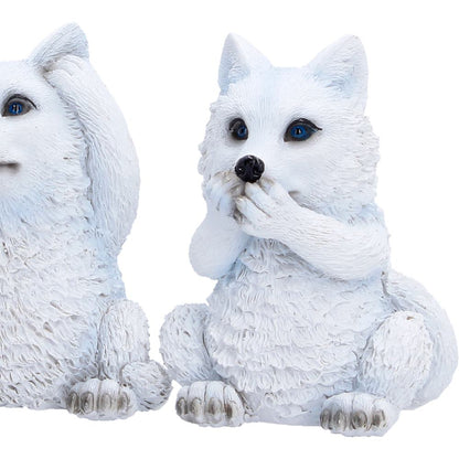 Nemesis Now Three Wise Wolf Pups figurine, 9cm tall, detailed resin sculpture featuring three playful wolf pups.