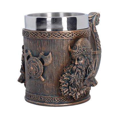 Small Til Valhalla Tankard by Nemesis Now, 11.7cm, featuring Nordic-inspired design with detailed craftsmanship.