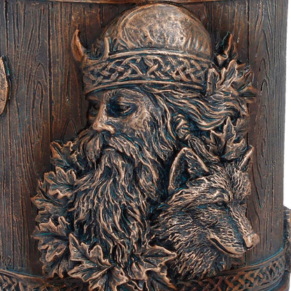 Small Til Valhalla tankard by Nemesis Now, 11.7cm ceramic mug with detailed Norse Viking design.