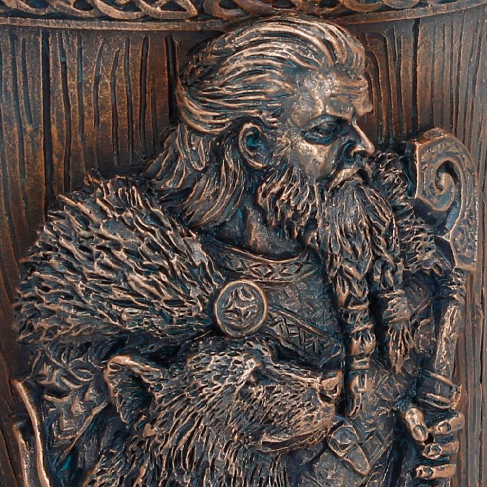 Small Nemesis Now For The Gods tankard, 12cm tall, featuring detailed mythological design with a sturdy handle and embossed decoration.