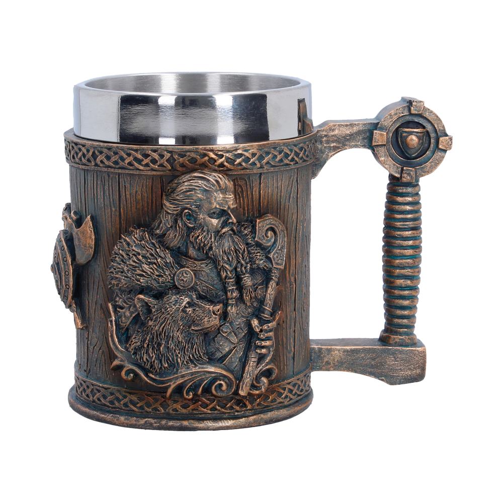 Small Nemesis Now For The Gods Tankard, 12cm ceramic drinking mug with detailed mythological design.