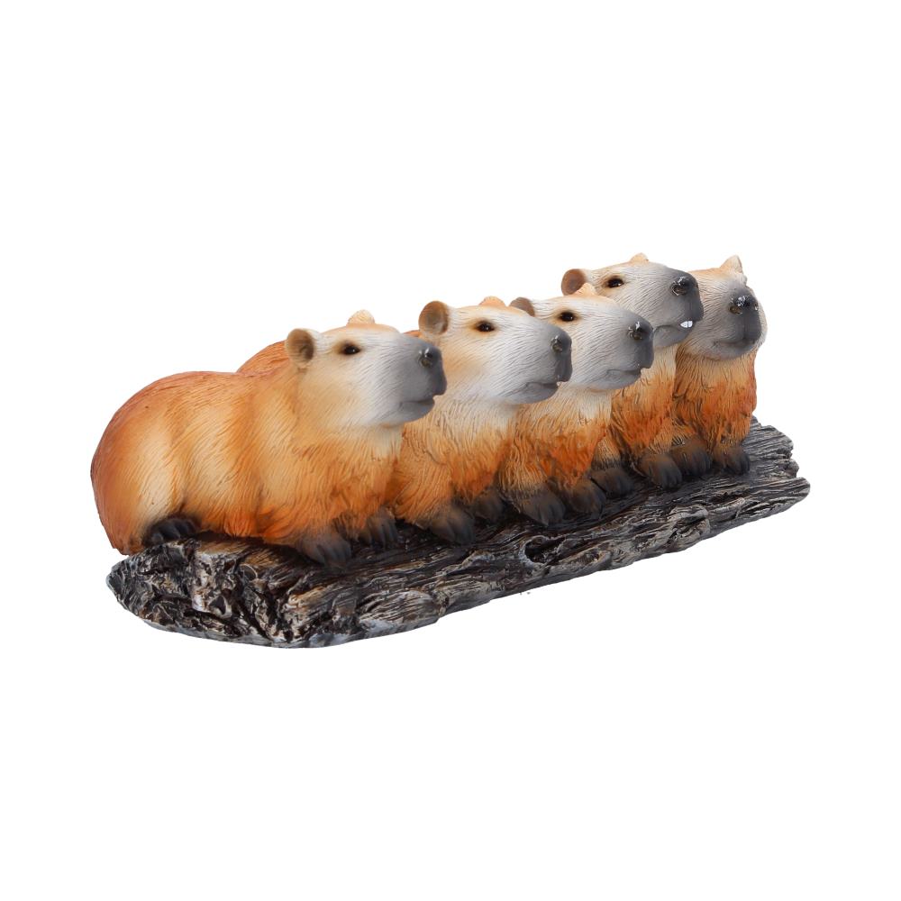 Cute Capybara Herd figurine by Nemesis Now, 7cm tall, featuring detailed sculpting of a group of capybaras in natural poses.