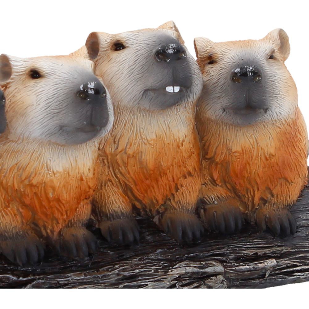 Nemesis Now Capybara Herd figurine, 7cm, detailed ceramic sculpture of cute capybaras in a realistic herd display