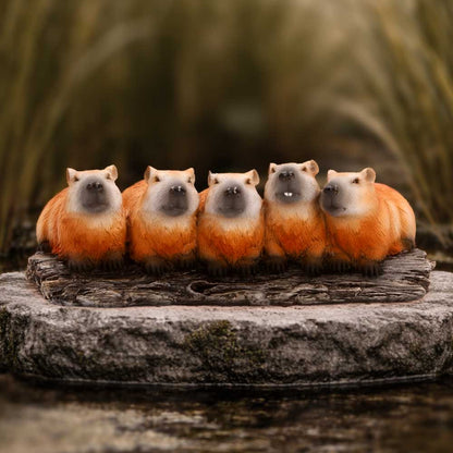 Nemesis Now Capybara Herd figurine, 7cm, detailed resin sculpture of adorable capybaras in a natural pose.
