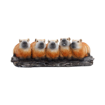 Nemesis Now Capybara Herd figurine, 7cm, detailed ceramic sculpture of realistic capybaras in a playful herd display