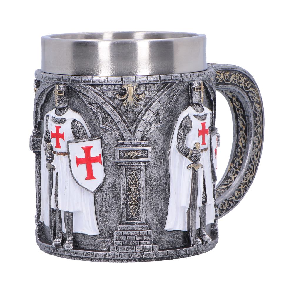 Small medieval white knight tankard by Nemesis Now, 11.9cm ceramic mug with detailed knight design and medieval style.
