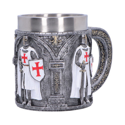 Small medieval white knight tankard by Nemesis Now, 11.9cm ceramic mug with detailed knight design and medieval style.