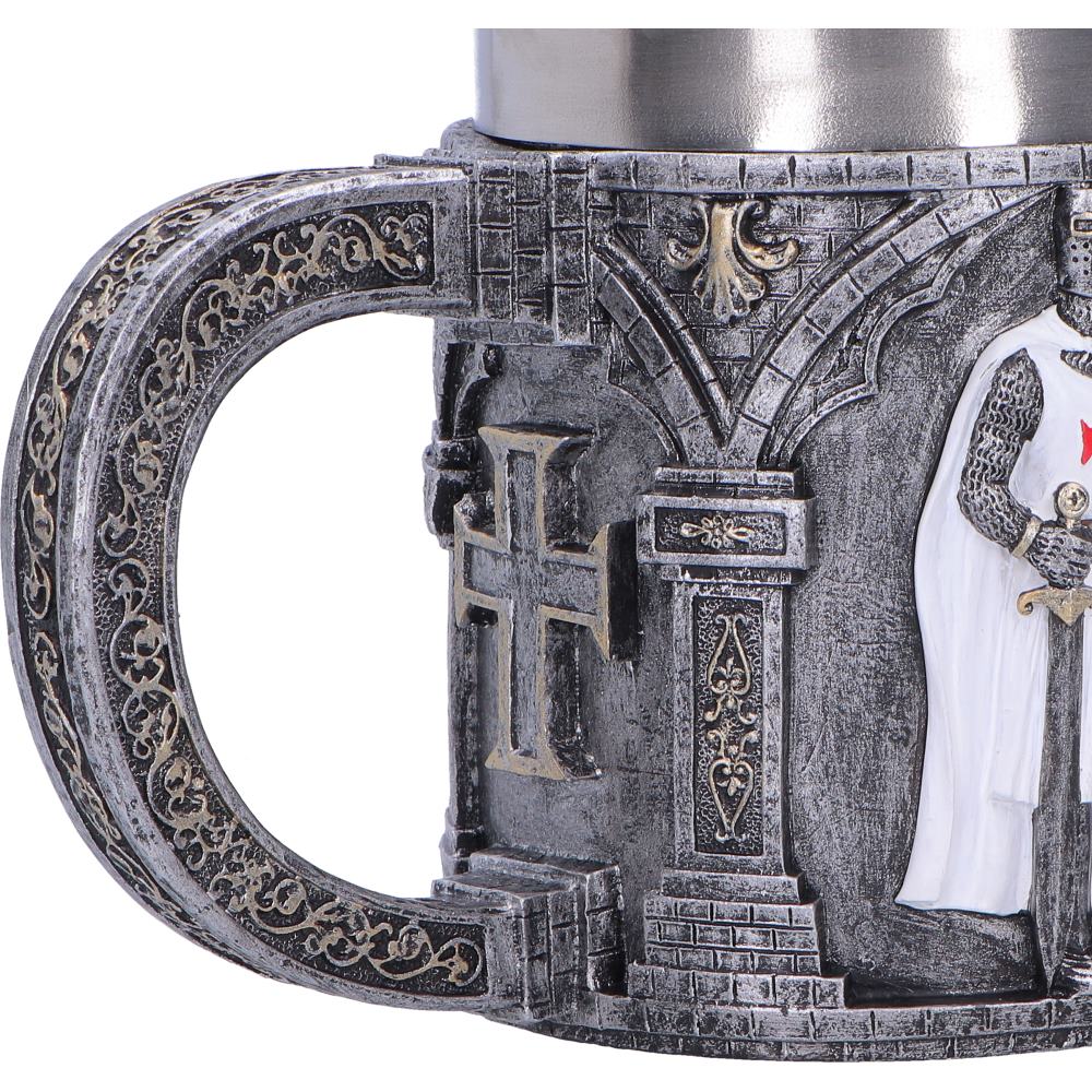 Small Medieval White Knight Tankard by Nemesis Now, 11.9cm ceramic mug with knight design for collectible or display use.
