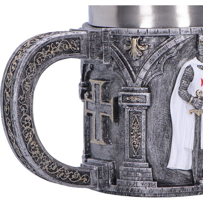 Small Medieval White Knight Tankard by Nemesis Now, 11.9cm ceramic mug with knight design for collectible or display use.